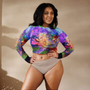 Haut court à manches longues en matières recyclées